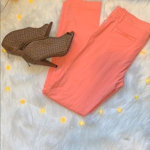 Coral Skinny Jeans Slacks